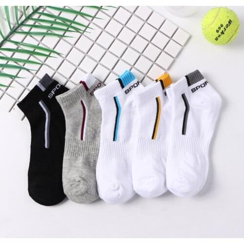 Spring Summer Cotton Mens Socks Solid Color Musiness Socks For Men Boat Socks 5 Pairs