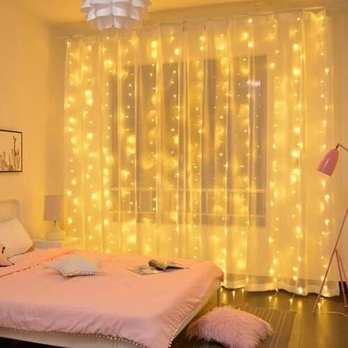 HUIRAN 3m LED Fairy Lights Garland Curtain Lamp Remote Control USB String Lights Christmas Decorations for Home Bedroom Window