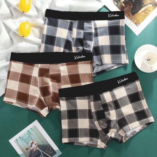 3pcs Mid waist underpants mens Solid Color PantiesBoxers Large plus size shorts Modal breathable Male underwear