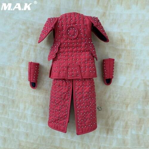 In Stock 1/6 Scale Red Soldier Cotton Armor Clothing Suit Qing Dynasty Manchu Eight Banner Soldiers Clothes Set Accessories
