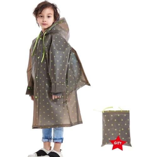 Yuding Waterproof Plastic kids-raincoat for girls boys Impermeable Poncho Children school bag rain cover Rain coat Jacket set