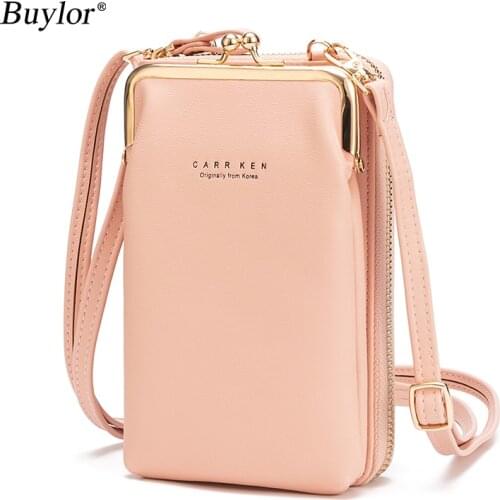 Buylor Womens Phone Crossbody Bags Girls PU Leather Large Capacity Portable Shoulder Bag Brand Ladies Purse Fashion Handbag