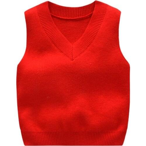 New Unisex Baby Toddler School Boy Girl Vest Children Waistcoat Pullover Knit Sleeveless Sweaters Solid Kids Vest For Boys Girls