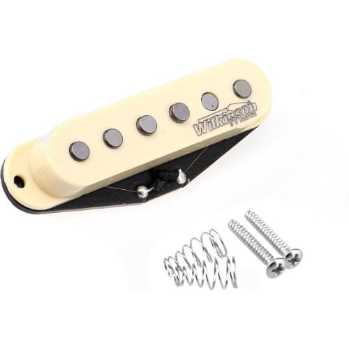 Wilkinson Vintage Tone Alnico 5 Staggered Single Coil Neck Pickup for Strat Style Electric Guitar, Cream