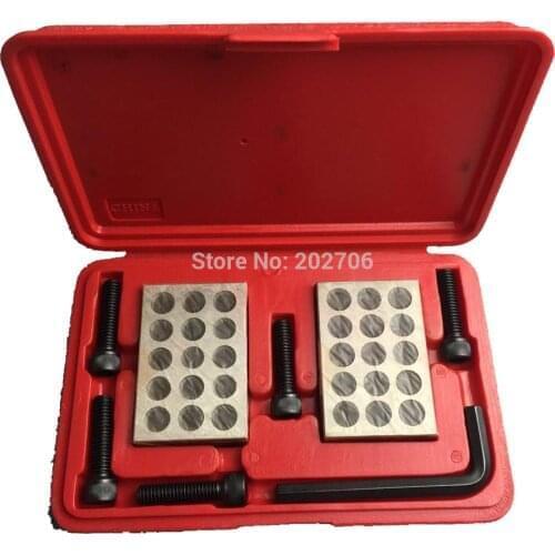 1set 23 Holes Precision 1-2-3" Blocks Screw Spanner Parallel Clamping Block Set 23 Holes Parallel Block