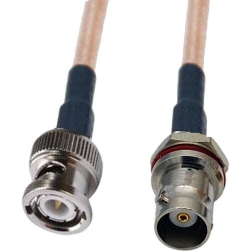 10pcs BNC Female O-ring Jack Bulkhead to BNC Plug Male RF Coax Pigtail Cable RG316 20cm