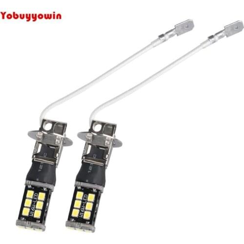 Super Bright White H3 15W High Power For Fog Driving DRL LED Light Bulb Lamp 2-packs