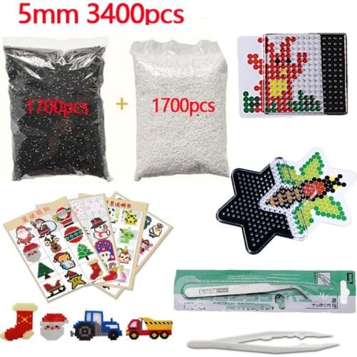 200g White+black 5mm Hama Beads Fuse beads Set Puzzles Toy Learning Fuse beads Toys for Children creative toys Free shipping