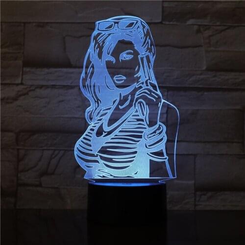 3D LED Luminarias Night Light Desk Lamp Movie Girl Lights Childrens Nightlight Visual Led Desk Lights Illusion Lamp 2996