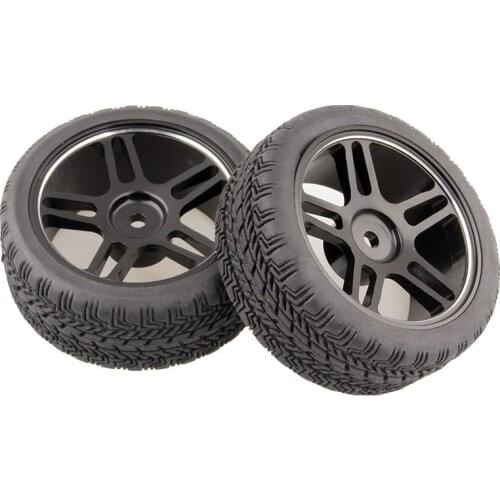 4PCS 1:10 Aluminum Alloy Wheel Hub 94122 94123 Wheel Tire 65mm Rubber Tyre for 3850/3851 D3 D4 Tamiya RC Cars