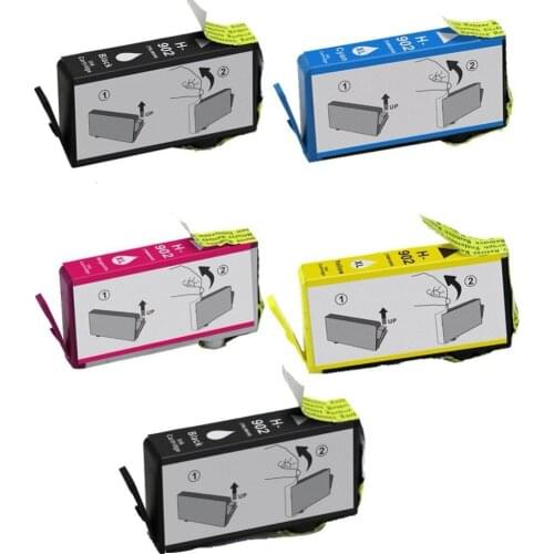 5 Pack Compatible for HP 902 902XL Ink Cartridges for HP OfficeJe 6968 6978 6970 6975 6951 6954 Printer