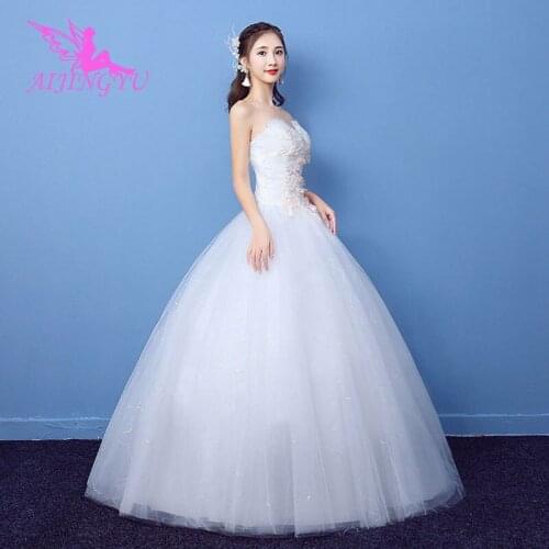 AIJINGYU 2021 sexy Customized new hot selling cheap ball gown lace up back formal bride dresses wedding dress WK625