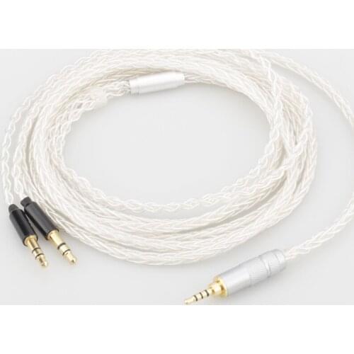 Audiocrast HIFI 8 Cores 7N OCC Silver Plated 2.5mm Balanced Headphone upgrade cord cable For Hifiman SUNDARA he400i he400s HE560