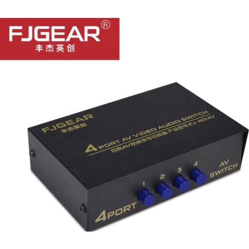 AV Switch Box 4 in 1 out AV Audio Video Signal Composite for HDTV LCD DVD 3 RCA Switcher 4 to 1 Selector not Splitte