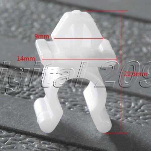 Yetaha 50Pcs 9mm Hole Car Rivets White Plastic Car Bonnet Prop Rod Clip Support Clamp Holder For Nissan Auto Fastener Clips
