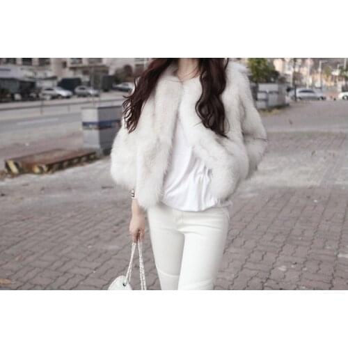 Free shipping Short Design real genuine natural Fox Fur Coat Winter Womens fashion Clothing Luxurious Fur Jacket