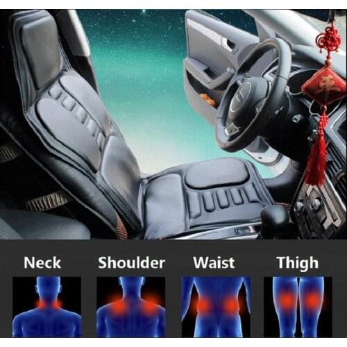 ALLGT Black Car Seat Cover Heating Neck Waist Relax Auto Home Office Chair Massage Relaxing Mat Great Gift