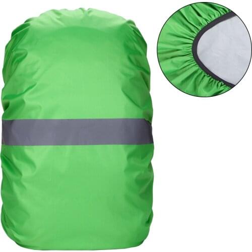 Sports Backpack Cover Waterproof Bag Rain Cover with Reflective Strip Cycling Camping Hiking Mountaineering Case Green 20-100L