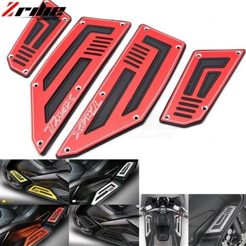 For Yamaha T-Max 530 TMax 530 TMax530 SJ09 2012 2013 2014 2015 4 Pieces Front & Rear Motorcycle Footboard Steps Foot Pegs Plate