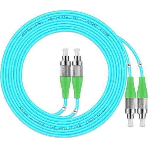 FC/APC-FC/APC Multi-Mode OM3 Fiber Cable Multimode Duplex Fiber Optical Jumper Patch Cord 3M 5M 10M 25m