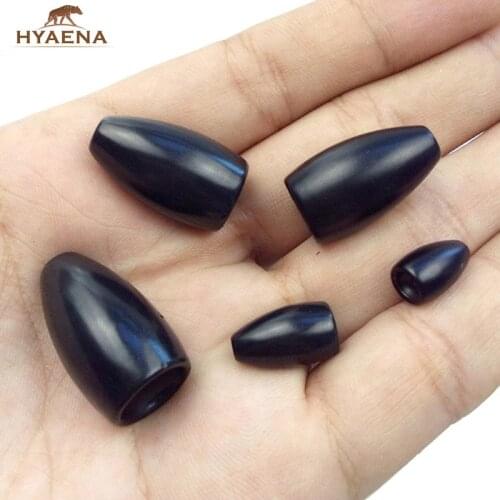 Hyaena 5pcs 100% Tungsten Bullet Fishing Sinker For Texas Rig Black Plastic Worm Weights Casting Bank Sinkers