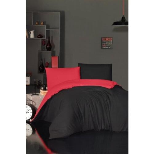 Red Black Two-Way 100 Cotton Double Comforter Bedding Sets Sheet Duvet Cover Luxury FulL