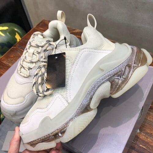 Lace up New Designer Shoes Trainer for Man and Woman Leather Triple S Top Quality Nice Fashion Sneaker Casual Air Cushion Shoes
