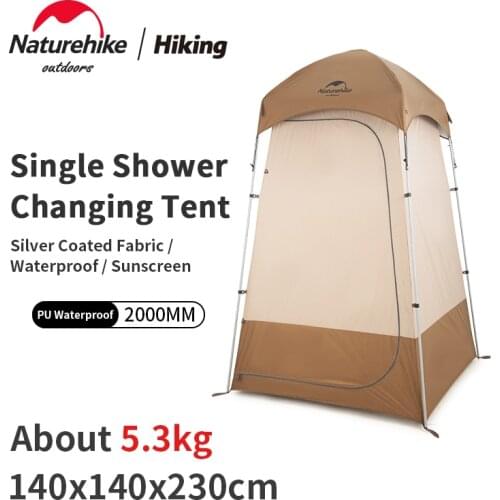 Naturehike Outdoor 210T Shower Tent Travel 1 Person Portable Changing Room Top Can Hook 20L Water Bag Camping Mobile Washroom