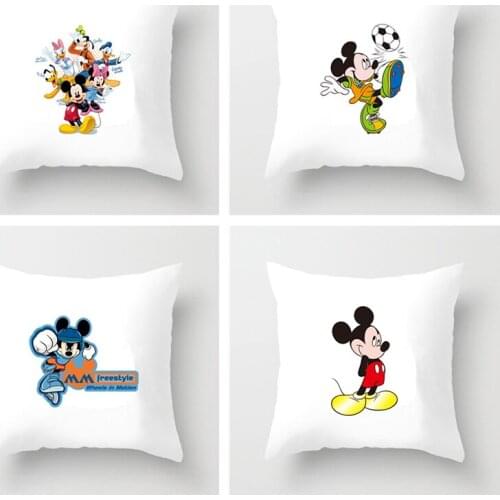 Disney Mickey Minnie Home Peach skin pillowcase Childrens room sofa chair Pillow pillowcase Cute decorative pillowcase 45x45cm