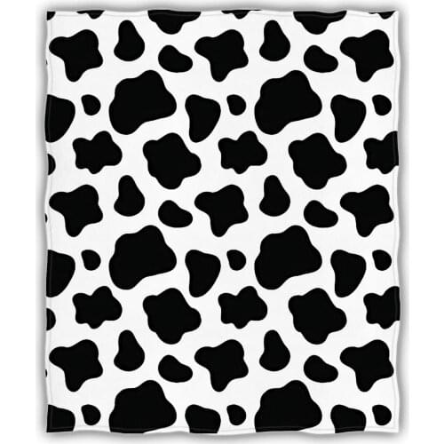 Hooome Cow Print Blanket,Super Soft Full Size 50" x 60",Luxury Plush Fleece Blanket for Sofa Bed Office Gifts