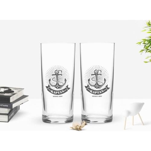 Personalized Colorful Printed Captain Design Dual Arrack Cup Seti-7