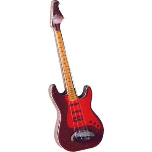 Plastic Multifunctional Dollhouse Kids Miniature Guitar Decor Colorful Mini Dollhouse Guitar Lightweight for Home