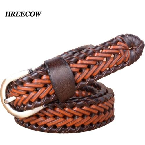 Hot New Belt women Fashion Belts Braided Genuine Leather Straps Female Jeans Wide Girdle Male High Quality Casual Belt