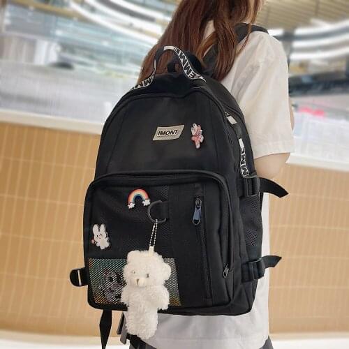 Fashion Girl Cute Mesh Backpack Women Waterproof Harajuku Student Bag Laptop Kawaii College Backpack Ladies Cool Travel Net Bags