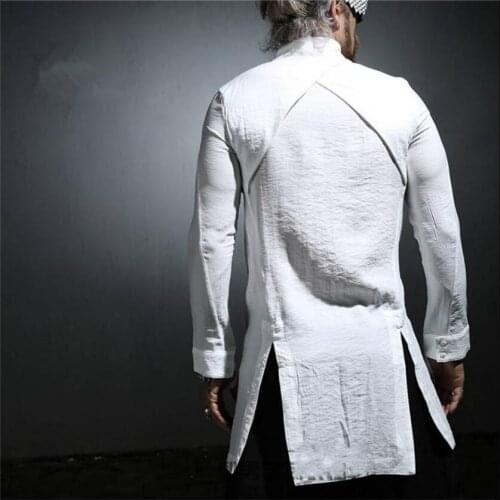 S-5xl 2020 New Mens Clothing Fashion Dj Split Hair Stylist Catwalk Style Slim Long Sleeve Shirt Plus Size Singer Costumes