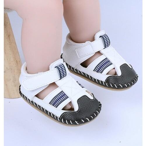 1 Pair Baby Sandals Suture Design Anti-skid Casual Soft Bottom Baby Beach Shoes for Summer Kids Indoor Home Shoes