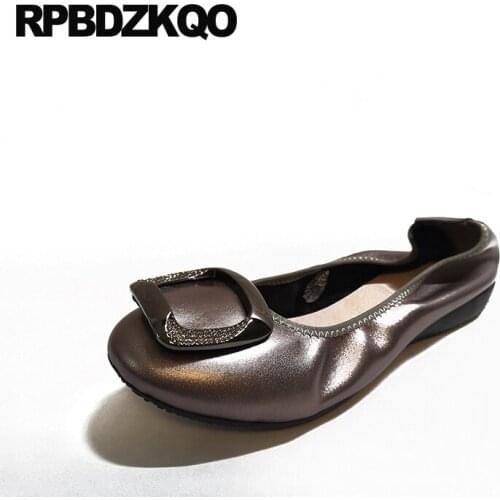 Wedding Ballet Shoes 11 10 Ballerina Flats Square Toe Diamond Elastic Navy Blue Chinese Elderly Nude Women Large Size Foldable