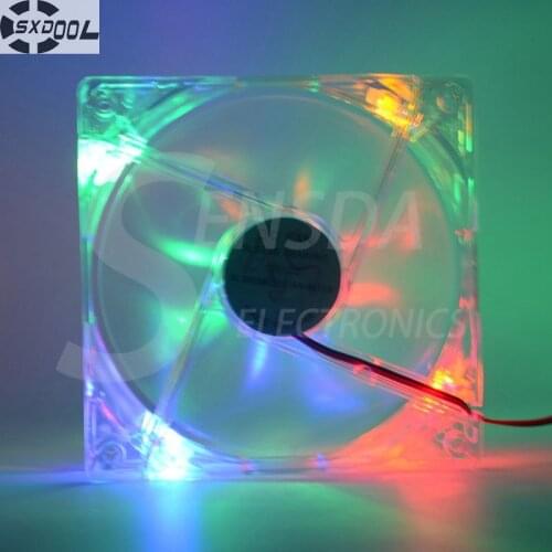 SXDOOL 120mm LED multi color 12V 4Pin 120x25mm Computer PC Host CPU Cooling Fan