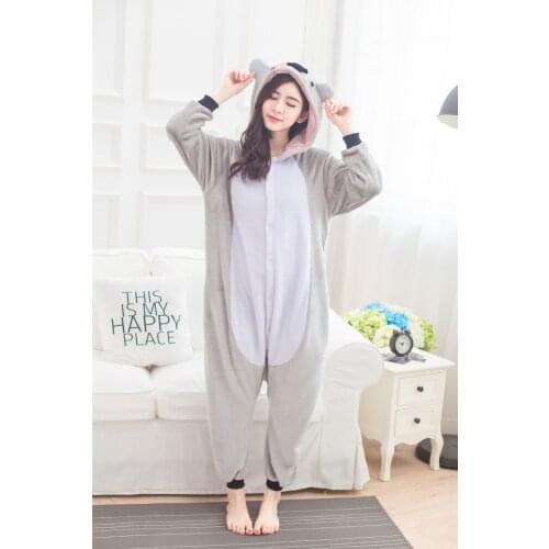 Animal Adult Unisex Gray Koala Onesies Sets Pyjama Sleepwear Cosplsy Costume