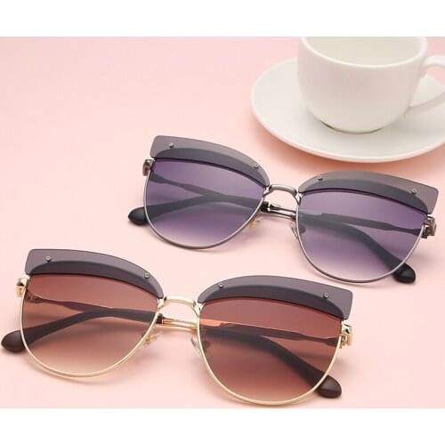 Designer Sunglasses Women Eyebrows Metal Sun Glasses Ladies UV400 Protection Gradient Lens Glass Personality Lunette De Soleil