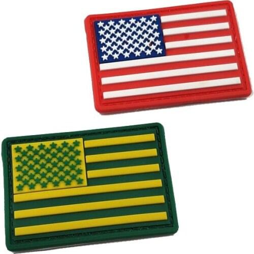 American Flag Stars Stripes Left Shoulder PVC Armband Army Fans Tactical Military Badge Rubber Hook Face Stickers Cloth Patches