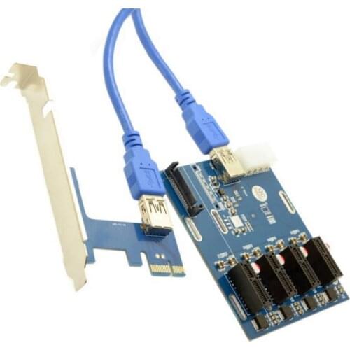 1pc PCI-E To USB Adapter 4-port PCI-E X1 USB 3.0 Riser Card Extender Board Mining Accessory Dropshipping