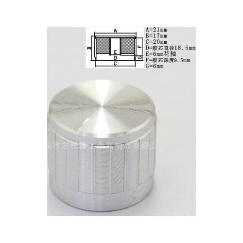10pcs aluminum plastic knob potentiometer knob 21*17*6mm potentiometer cap Volume knob switch cap Headphone amplifier