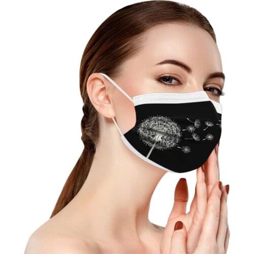 10PCS Adults Beautiful Elegant Flower Prints Breathable 3 -Layer Disposable mascarilla Monder Scarf Halloween Cosplay MasK