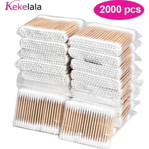 2000Pcs/Lot Mini White Cotton Swabs Double Soft Buds Makeup Applicators for Eyelash Extension Tatoo Eyebrow Micro Blade Brush