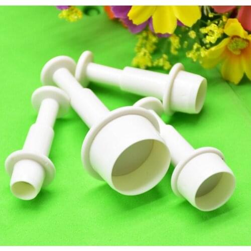 4PCS/Set Dots Fondant Plunger Molds Cutters Embosser Round Ball Sugar Craft Moulds Fondant Cake Dessert Decorating DIY Tools