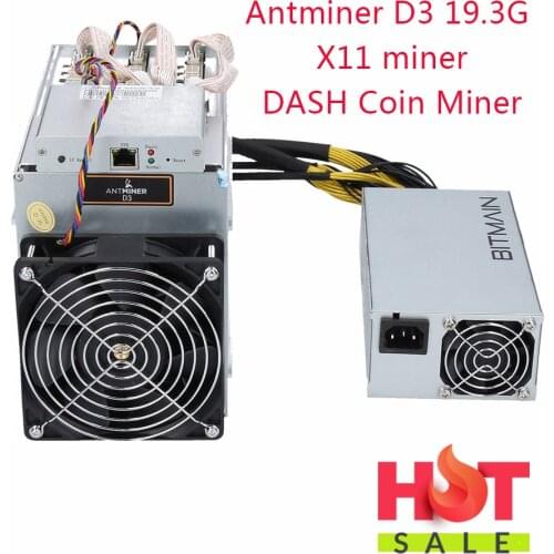 FREESHIPPING NEW DASH Miner Bitmain ANTMINER D3 19.3GH/s With used BITMIAN Power SUpply x11 miner