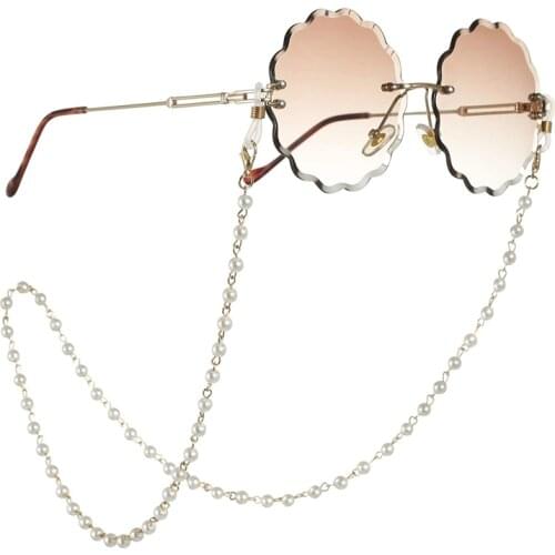 Fashion Eyeglasses Strap Chain Imitation Pearl Beads Mask Hanging Sunglasses Holder Glasses Eyewear Lanyards for Women Men Chain