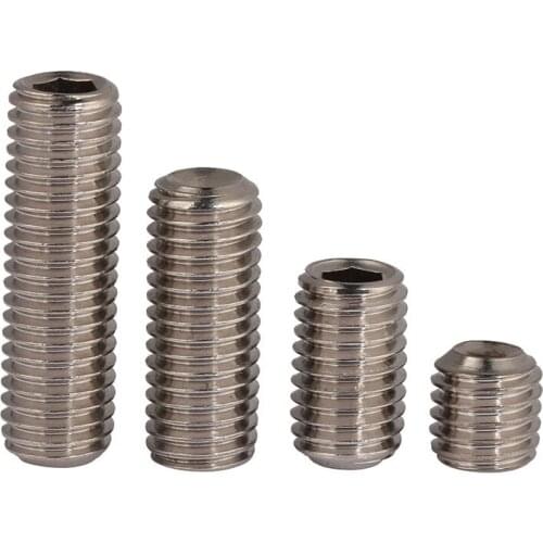 DIN916 304 stainless steel concave face inside hexagonal fastening machine rice screw headless screw top wire M8-M16 10PCS