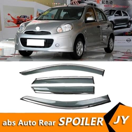 For Nissan March L 2010-2015 Window Visor Vent Shades Sun Rain Deflector Guard For Nissan March L Auto Accessories 4PCS/SET